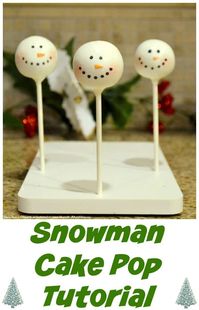 Snowman Cake Pop Tutorial that will put a smile on anyones face! These Easy to make snowman cake pops can be made ahead of time. nothing says winter is here like a snowman cake pop. #cakepops #cakepoptutorial #dessert