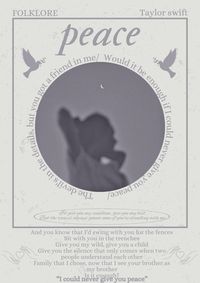 Peace- poster- Taylor Swift- folklore- music poster