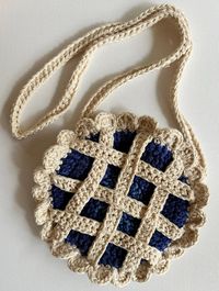 This blueberry pie purse is ready to ship! Fits a phone, small wallet, and a few other small items inside.