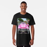 Get my art printed on awesome products. Support me at Redbubble #RBandME: https://www.redbubble.com/i/t-shirt/Cool-Tiger-Drive-Pink-Cadillac-by-goksugurkan/167230026.TIXCQ?asc=u