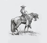 Horse Art, Pen and Ink  horse Print, Western Painting,Gift for Horse Lover,Gift for Her, Cowboy Art,Western Horse,Horse Drawing, Cowpony Art