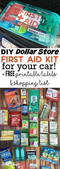 DIY Dollar Store First Aid Kit  for your car!