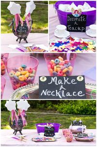 A princess tea time birthday party including ideas for food, crafts, activities, favors and more!