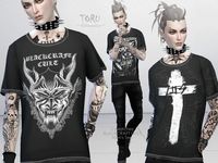 TORU loose T-Shirt, Blackcraft Cult 5 swatches. Found in TSR Category 'Sims 4 Male Everyday'