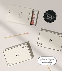 This quirky and fun matchbook favors template features our own hand drawn scribble sketch illustration of card deck and a handwritten style fonts. Change the letters to you and your love's initials! 100% EDITABLE - Easily customize and edit to suit your event! Fully editable colors and text! >> DEMO - TRY BEFORE YOU BUY: Copy the demo link, paste it in your browser and change the wordings to see how it looks!: ↳http://templett.com/design/demo/HeresToYou/28273938,28273944 >> VIEW PARTY FAVORS: ht