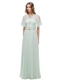 Pastel Jade Chiffon Maxi Dress | self-portrait-US