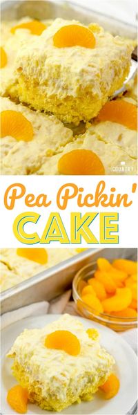 Pea Pickin' Cake recipe from The Country Cook (also called Mandarin Orange Cake or Pea Pickin Cake)