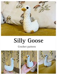 Create your own adorable crochet goose with this easy to follow downloadable PDF pattern! Includes step by step instructions and detailed photos to guide you through every stitch. Whether you're making a cute compagnion or adding a cute touch to your home decor, this pattern is sure to delight. Instantly download and start crochetting!    #crochet #crochetpattern #goose #farm#decor #crochetpatternsamigurumi #crochetbeginner