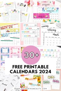 30+ Free Printable Calendars 2024 — Gathering Beauty