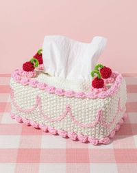 Add a some dopamine to your decor with this crochet tissue box cover Tissue box not included! 100% Acrylic * Fits tissue boxes 9" wide, 4.5" deep & 3.5" tall *