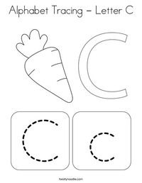 Alphabet Tracing - Letter C Coloring Page - Twisty Noodle