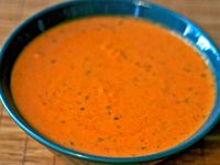 Nordstrom's Tomato Basil Soup. Supposed to be one of the best tomato soups out there. Made better by the addition of lots of carrots. must try!