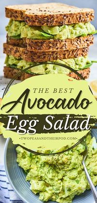 Here's a healthy breakfast idea just for you! Avocado Egg Salad is made without mayo. It's a healthier spin on the classic egg salad recipe. Pin this easy and healthy recipe!