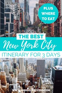 Planning a short trip to New York City? Here is a New York City itinerary for three days that includes travel tips, guides, and places to visit. Follow this guide to have the best time in New York City. It includes the Brooklyn Bridge, Statue of Liberty, Central Park, Broadway, and more. #newyorkcity #usatravel #traveltips #newyorkcitytravel #nyctravel #newyorkcitytravelguide