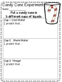 Candy Cane Experiment (free; from First Grade Wow)