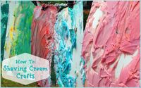 Shaving cream + food coloring makes a great sensory activity AND a fun toddler art project!