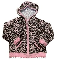 Greendog Pink & Black Animal Leopard Print Hoodie Coat Jacket Double Ruffles On Sleeves & Hem 4/4t Nwot Cpm. 6.3. Dr 2 Sweater