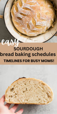 These easy to follow sourdough bread baking schedules will help you get your timeline down.  Whether you are making a same day sourdough bread or an overnight ferment, let me teach you how to make a SIMPLE timeline for sourdough bread.