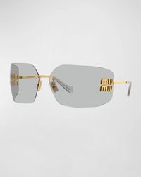 Get free shipping on Miu Miu MU 54YS 80 Rimless Titanium Wrap Sunglasses at Neiman Marcus. Shop the latest luxury fashions from top designers.