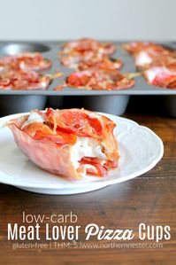 These Meat-Lover Pizza Cups are essentially the very best parts of a pizza scraped off into a tasty little low-carb bowl! A fast and easy THM S.