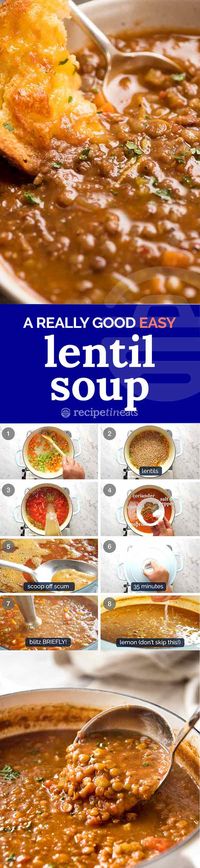 A really great Lentil Soup recipe that's super easy!