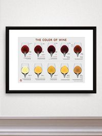 13" x 19" Poster Compare the different colors of wine with this unique chart. From light bodied red wines to well aged white wines, this po...