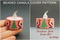 Christmas Tree and Birds Candle Cover Beaded Pattern Design