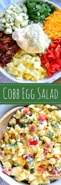 Cobb Egg Salad is loaded with all the flavors of cobb salad and is delicious in a sandwich or all on its own! Perfect for lunch with friends or a picnic at the park, this recipe takes egg salad to a whole new level!