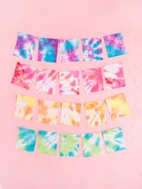 Make this rainbow tie-dye garland and everyday is a party!  #sponsored #tulipcolorcrafts #kidscrafts #diyparty #garland