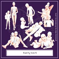 Poses of a family of 3 sims by Willow's World. It contains 2 adults, 1 child and 2 infants. My name is Willow and I love making sims 4 poses. If you use sims 4 poses, please check out my instagram and tag me if you use them!