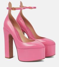 Tan-Go patent leather platform pumps in pink - Valentino Garavani | Mytheresa