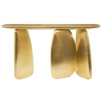 Gold Pebble Console with Gold Leaf ($12,470) ❤ liked on Polyvore featuring home, furniture, gold leaf furniture, gold console, gold leaf console, gold furniture and handpainted furniture