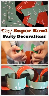 Super Bowl Paper Chain Decoration DIY | Catch My Party