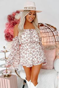 This Floral Flowy Off The Shoulder Romper Is A Great Piece For Going Into Spring! $45, FAST AND FREE US SHIPPING!