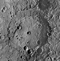 Images of the planet Mercury produced by Nasa's MErcury Surface, Space ENvironment, GEochemistry, and Ranging (or MESSENGER) probe