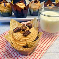 If you love chocolate and peanut butter, then you are in for a special treat with this rich and creamy peanut butter frosting that is paired with a moist chocolate cupcake.