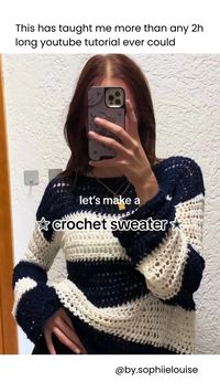 crochet sweater with a very loose stitch✨🤍 . via TT / by.sophiielouise . #crochet #crochetsweater #crochettutorial #crochetclothes #crochetfashion