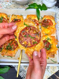 Heirloom Tomato Pizza Puff Pastry Tarts