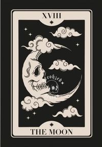 The Moon is a card of illusion and deception, and therefore often suggests a time when something is not as it appears to be. The Moon Tarot Card art print is a creative way to showcase your favorite card in the deck.  -Print will be shipped not avl in digital download -Matte finish  -5.82" x 8.26" -black background with an off white image -made in the UK -by Areohzed Design