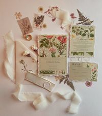 "The Vintage Botanical Suite exudes a charming appeal, further enhanced by the deckled edges version. The use of 100% Cotton Paper imparts a soft vintage feel to the suite. You have the flexibility to tailor this suite to your unique wedding style, including color scheme, font selection, and envelope color to create a cohesive look that matches your wedding preferences. ORDER PROCESS: 1. To order your wedding invitations, select your suite option along with the quantity of invitations you would like. 2. PLEASE INCLUDE THE BELOW CHOICES IN THE \"PERSONALIZATION\" BOX - Envelope Colors (Invite and RSVP) - Font Choices (if changing fonts) 3. PURCHASE LISTING (you will hear from us soon after!) **any other design changes will be discussed after purchase, but this suite is customizable to your