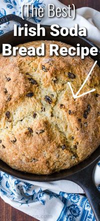 Irish Soda Bread is the easiest bread you’ll make – no proofing or kneading required and the dough comes together in 5 minutes. Soda bread has a soft and tender crumb with a Biscuit-like texture. If you are a fan of easy bread recipes, this Irish Soda Bread is a must-try! I fell in love the first time I tried it. Its lightly sweet crumb reminded me of our Easter Bread and Hot Cross Buns, but it’s amazing how fast and easy it was to make a traditional Soda Bread. #irishsodabread