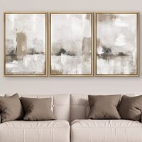 SIGNLEADER Grunge Paint Stroke Collage Abstract Large Wall Art Framed On Canvas 3 Pieces Print & Reviews | Wayfair