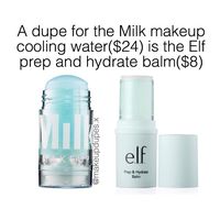 Milk makeup cooling water dupe Elf prep and hydrate balm