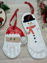 Air dry clay ornaments | handprint ornaments | footprint ornaments