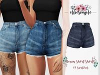 Elliesimple - Denim Short Shorts - The Sims 4 Download - SimsFinds.com