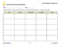 Action Brainstorming Worksheet | Coaching Tools from The Coaching Tools Company.com