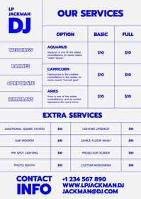 Simple LP Jackman DJ Price List