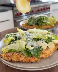 Healthy Recipes🥗🌱🍏 on Instagram: "Crispy chicken caesar cutlets ✨
(via: @maxiskitchen)

For the Dressing:
▪️1 Egg Yolk
▪️1 Tbsp + 1 tsp Fresh Lemon Juice
▪️1 tsp Dijon Mustard
▪️1/4 Cup Avocado Oil
▪️3 Anchovies, minced
▪️1 Large Garlic Clove, grated or minced
▪️1/4 Cup Grated Parmesan
▪️Water, as needed

For the Chicken: 
▪️Avocado or Olive Oil Spray
▪️2 Boneless Skinless Chicken Breasts (1 lb.)
▪️Kosher Salt & Pepper
▪️1/4 Cup Flour
▪️1 Egg
▪️1/4 Cup Panko Breadcrumbs
▪️1/4 Cup Italian Breadcrumbs
▪️1/4 Cup Grated Parmesan

For the Salad:
▪️2 Hearts of Romaine, torn into pieces
▪️1/4 Cup Shaved Parmesan

1️⃣ Preheat the oven to 425F convection (or 450F regular bake).
2️⃣ Make the Caesar dressing: Whisk together the egg yolk, lemon, and dijon mustard. Slowly add in the avocado oil ~1 t