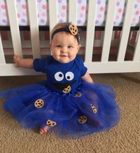 Looking for an adorable Halloween costume for your baby girl. Check out this Easy DIY Cookie Monster outfit that is sure to please.