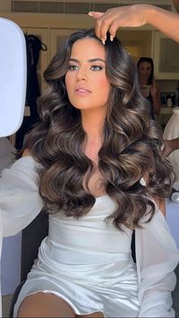 Miami Wedding Hair & Makeup | Hair Cocktail Below: * Curl everything away from the face with a 1 inch curling iron @t3micro * Lots of hairspray and setting each curl... | Instagram